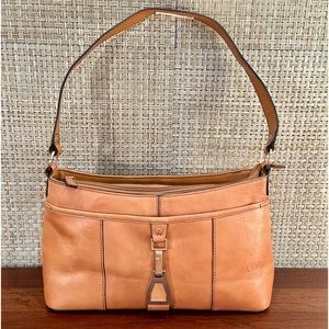 VTG 2000 Etienne Aigner Velden Core  Cognac Leather Compartment Shoulder Bag